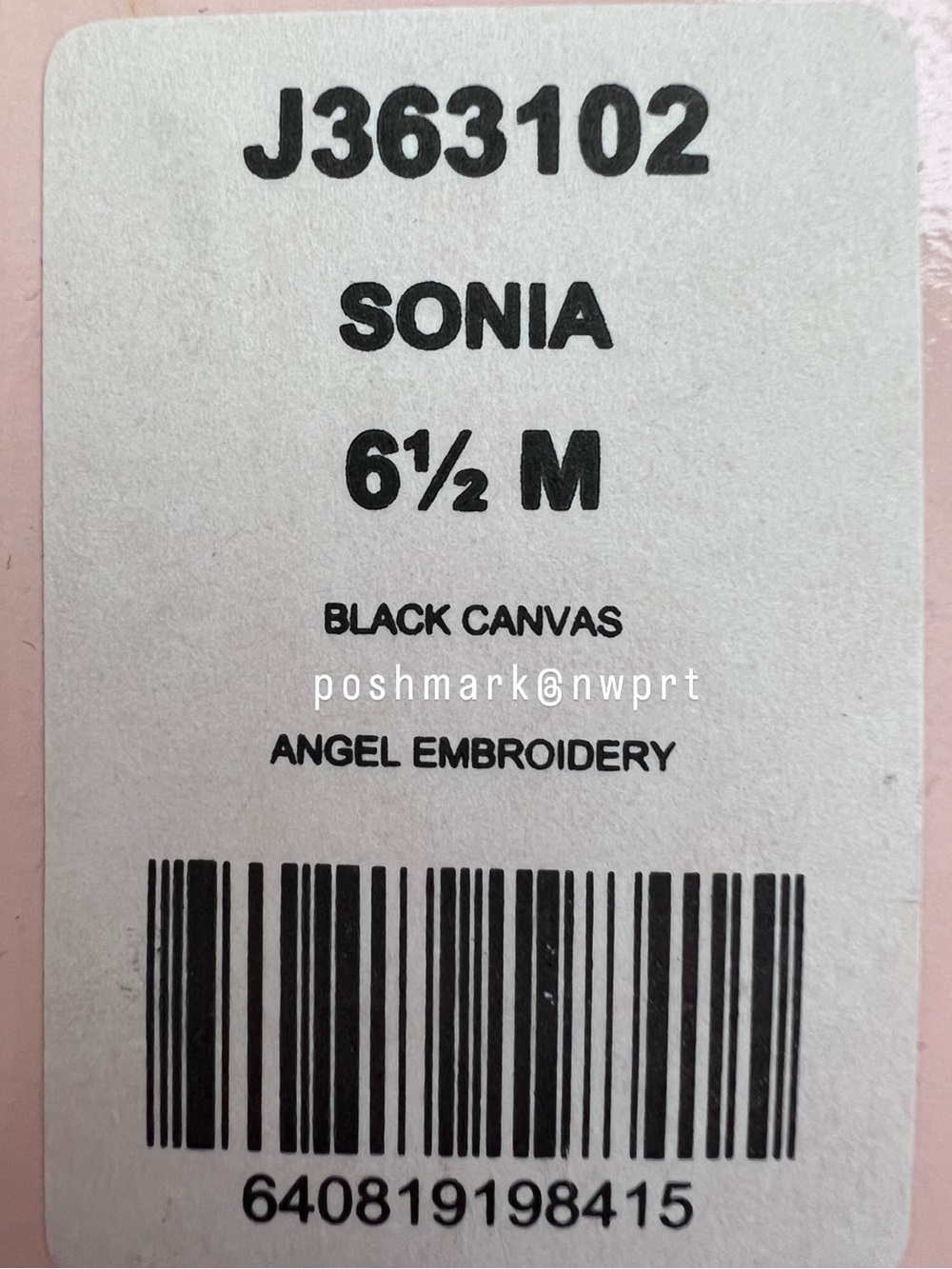 JUICY COUTURE Sonia Canvas Ballet Flat Angel Embroidery Black White 6.5 Box - Picture 9 of 9